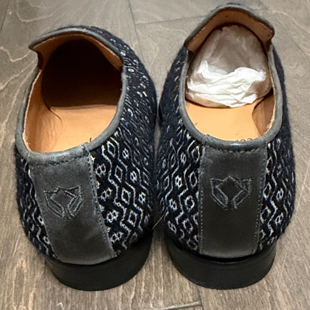 Society Black and White Patterned Men's Loafers - Picture 8 of 8